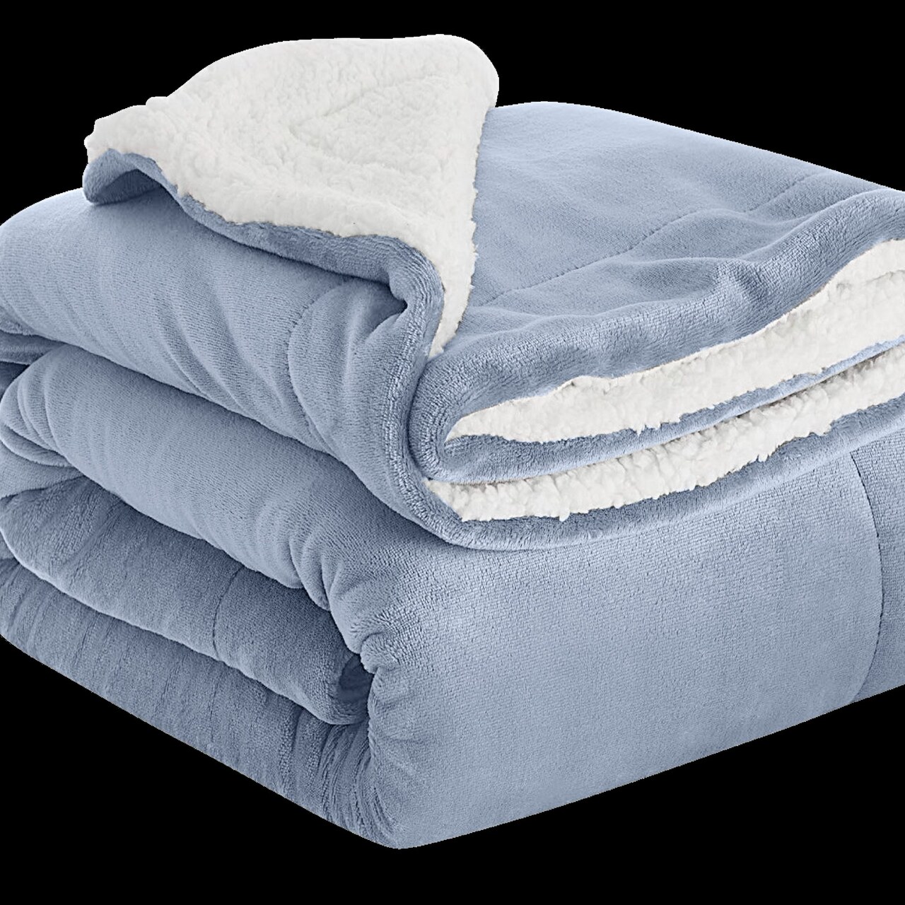 Edge Collections - 50" x 60" - Blue - Cozy Sherpa Throw Blanket - 1 Piece